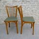 Pair of bistro chairs Baumann, wood and skai khaki