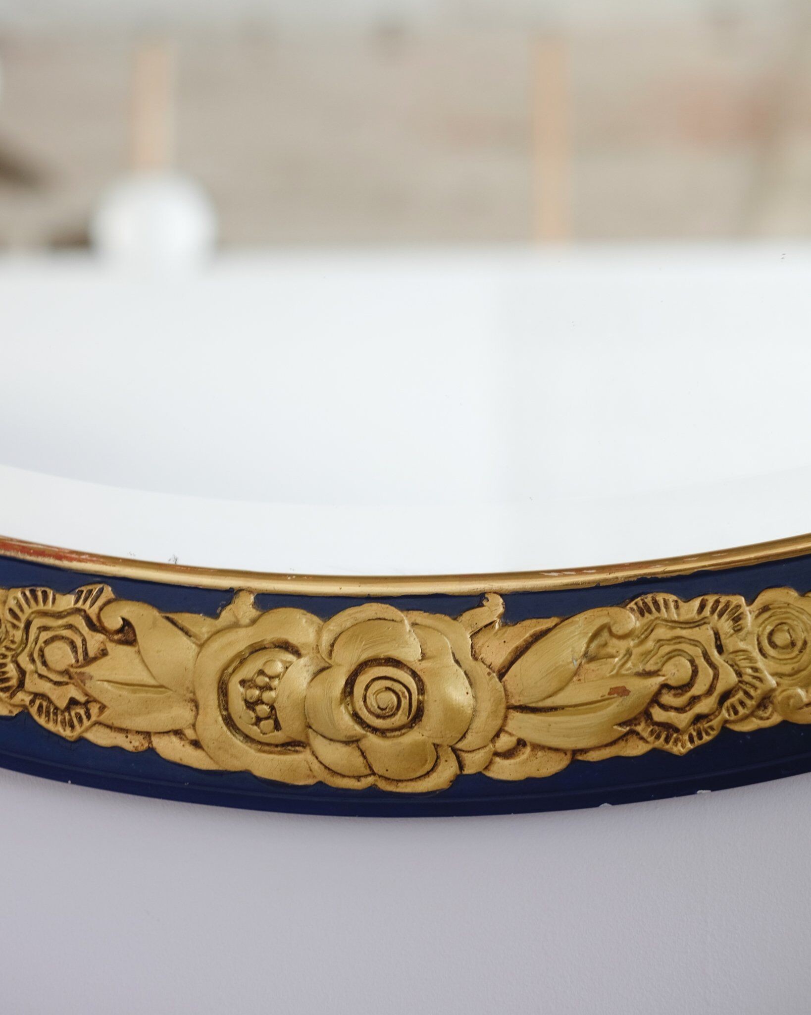 Art deco carved wooden mirror