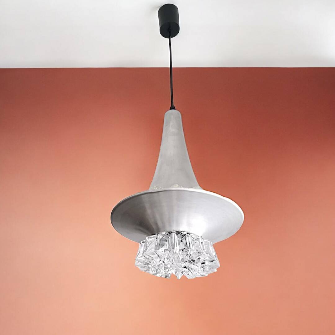 Large contemporary aluminium hanging lamp