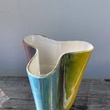 Iridescent ceramic vase signed Sicas 1960