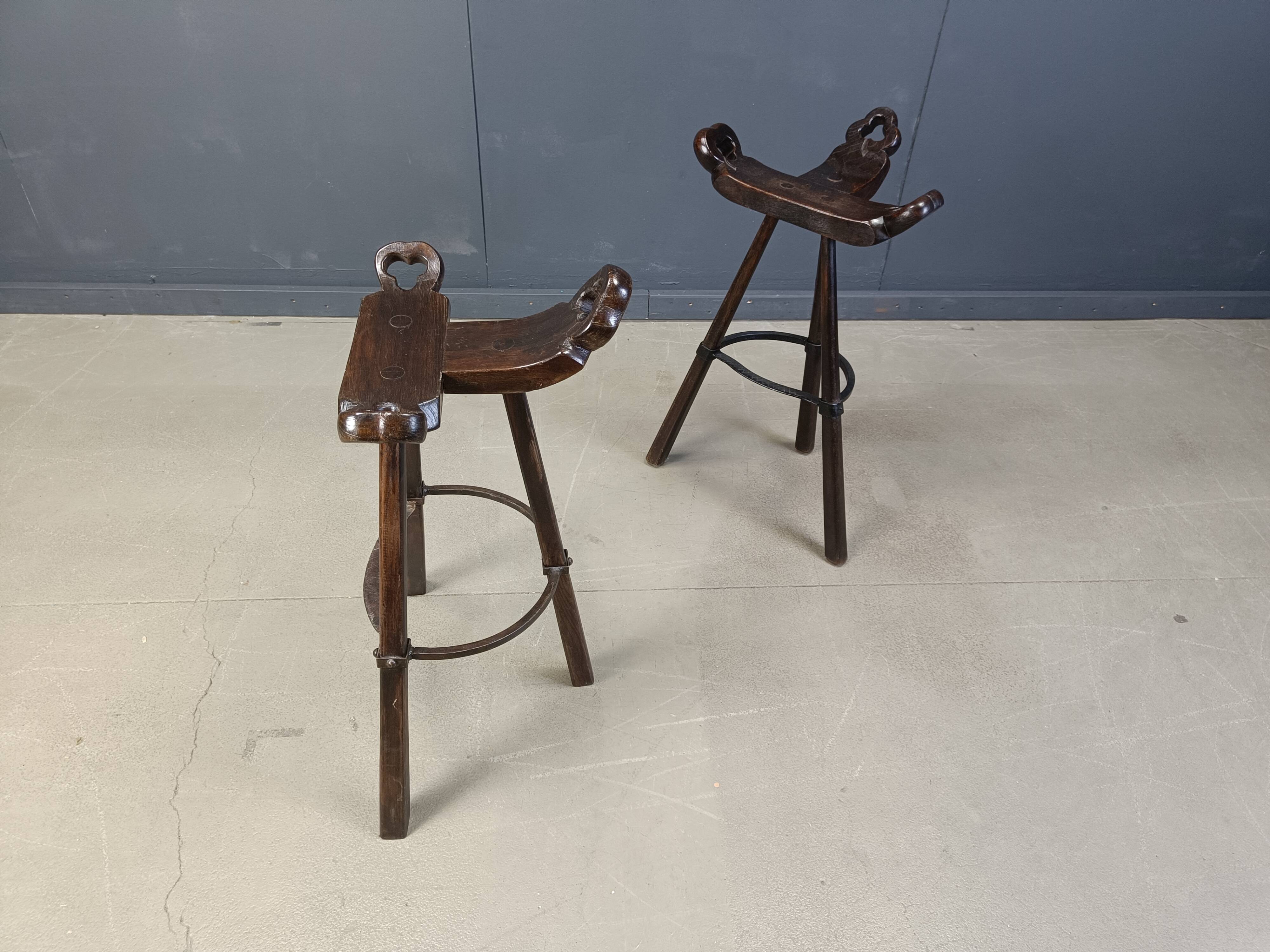 Mid century brutalist bar stools - set of 6, 1960s