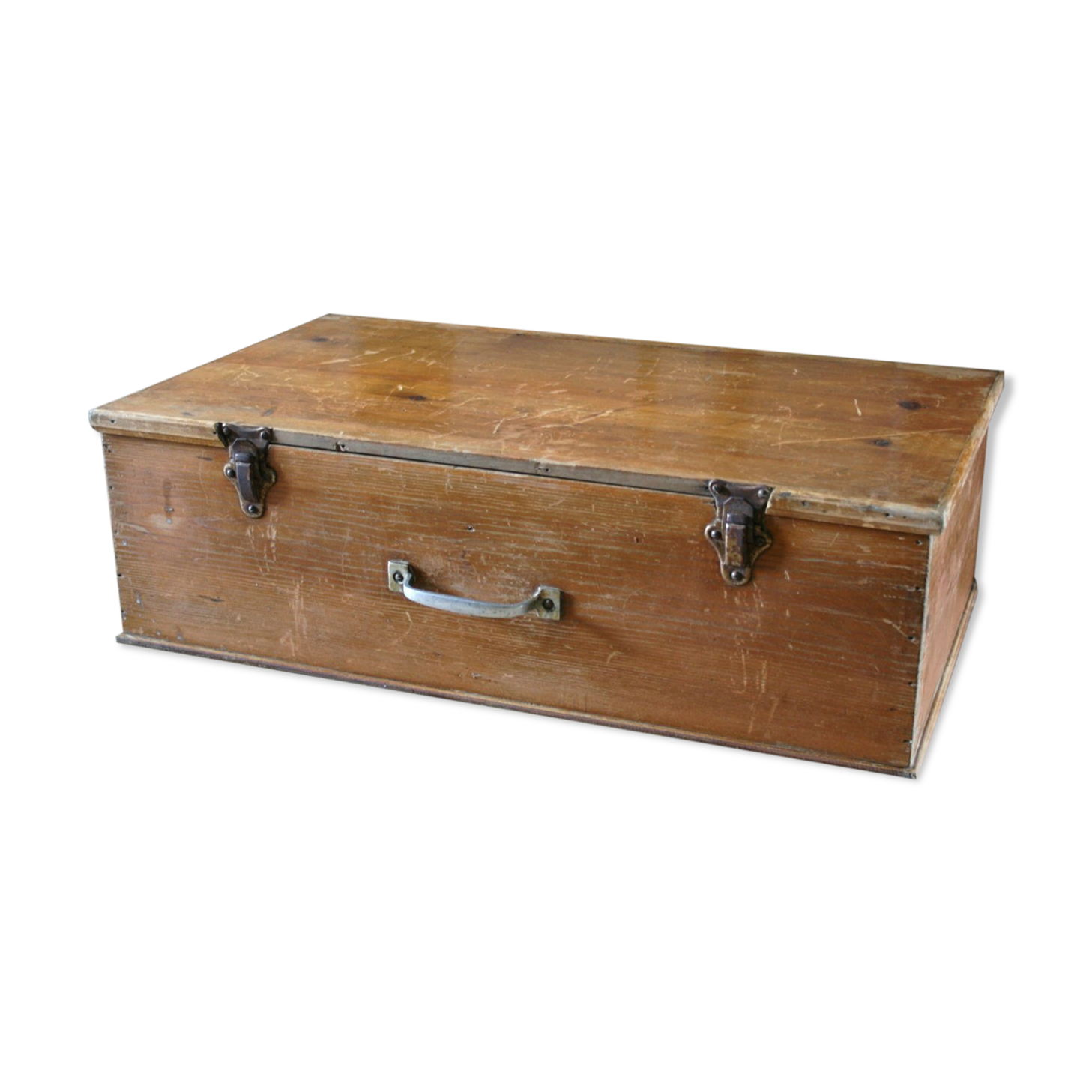 Old wooden travel chest
