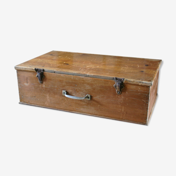 Old wooden travel chest