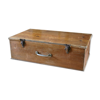 Old wooden travel chest