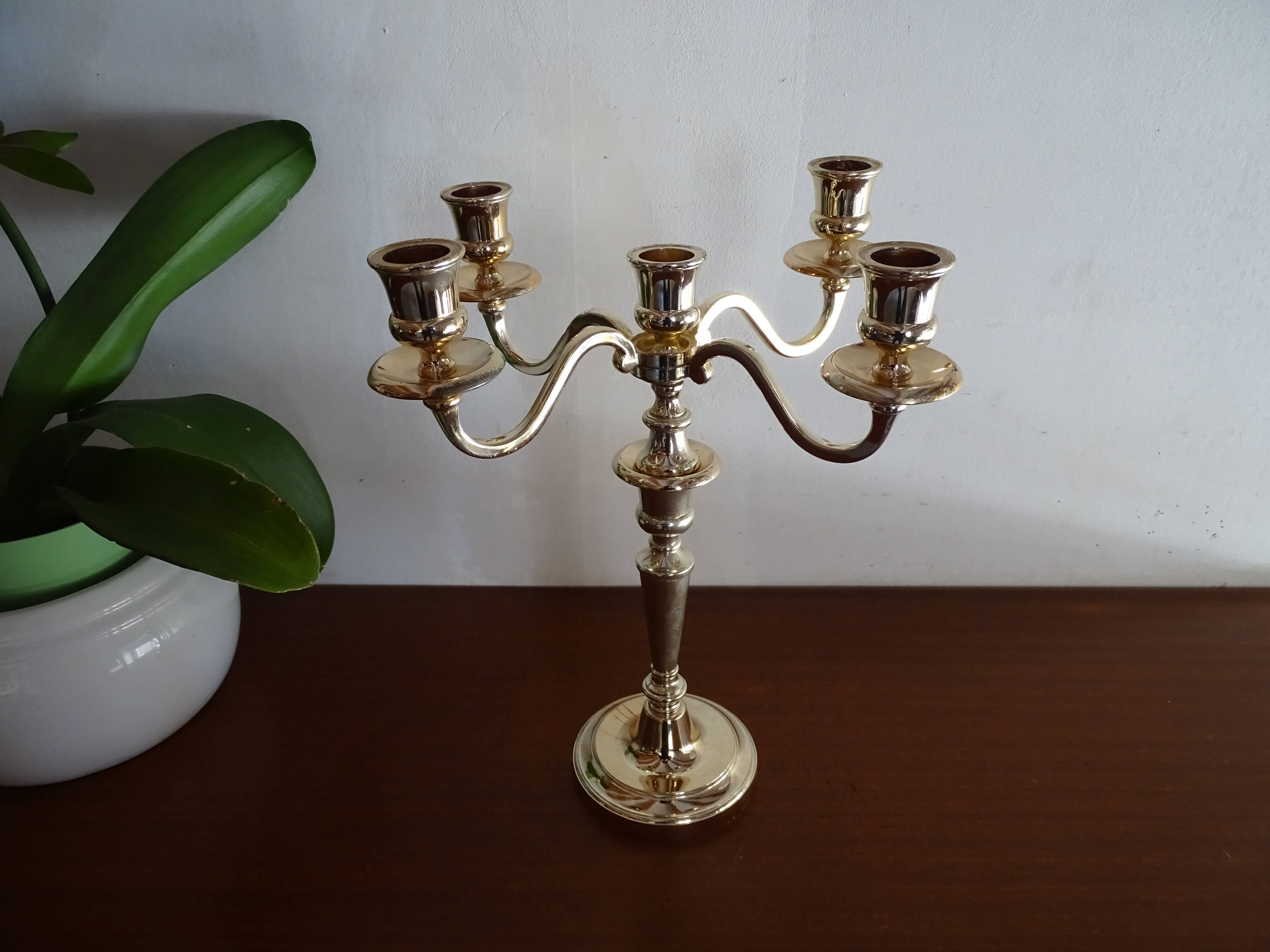 Candlestick 5 burners vintage chromed metal