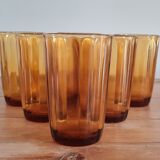 Set of 6 amber water glasses