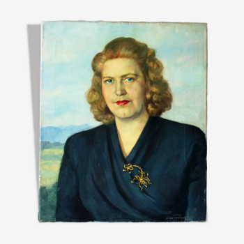 1940s oil portrait of Paula Lutzeneurger