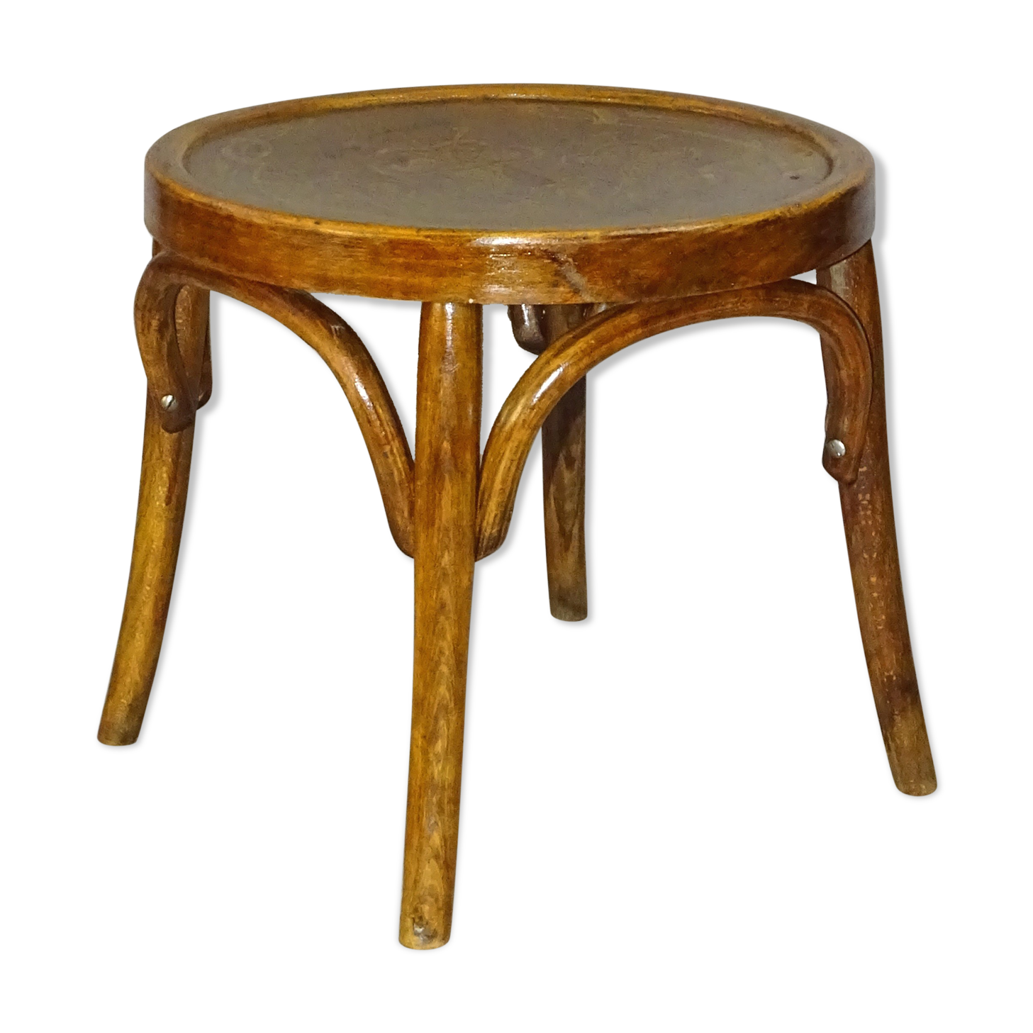 Low bistro stool, 1920 Art Nouveau