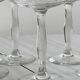 5 chiseled glass cocktail glasses.