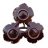 Trio de plats vintage français en céramique Vallauris en forme de feuille