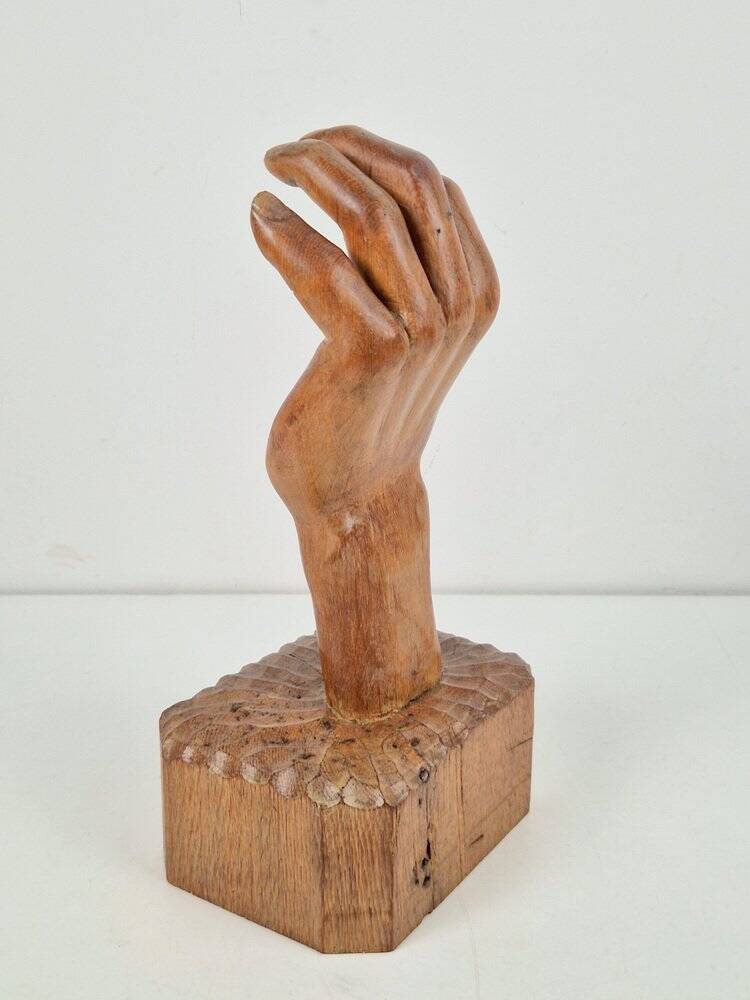 Brutalist Arts and Crafts Sculpture Wooden Hand, 1950s
