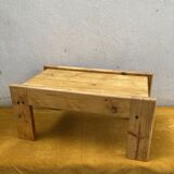 Vintage brutalist coffee table in solid pine.