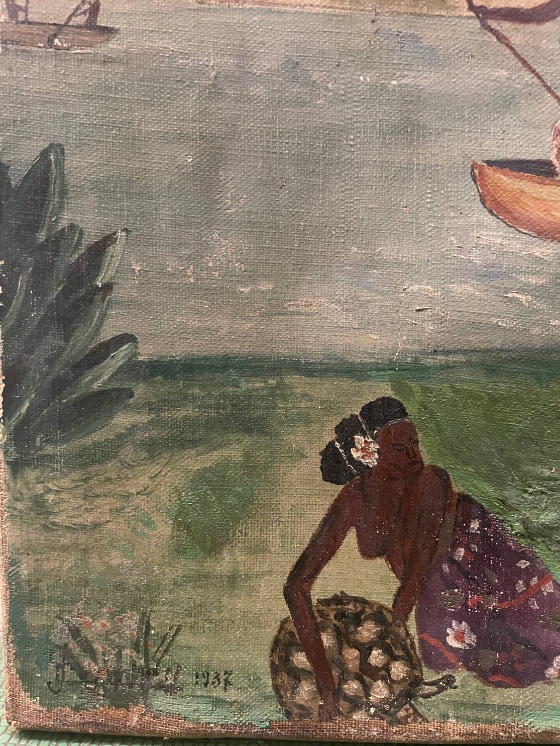 Old painting Tahiti 1937