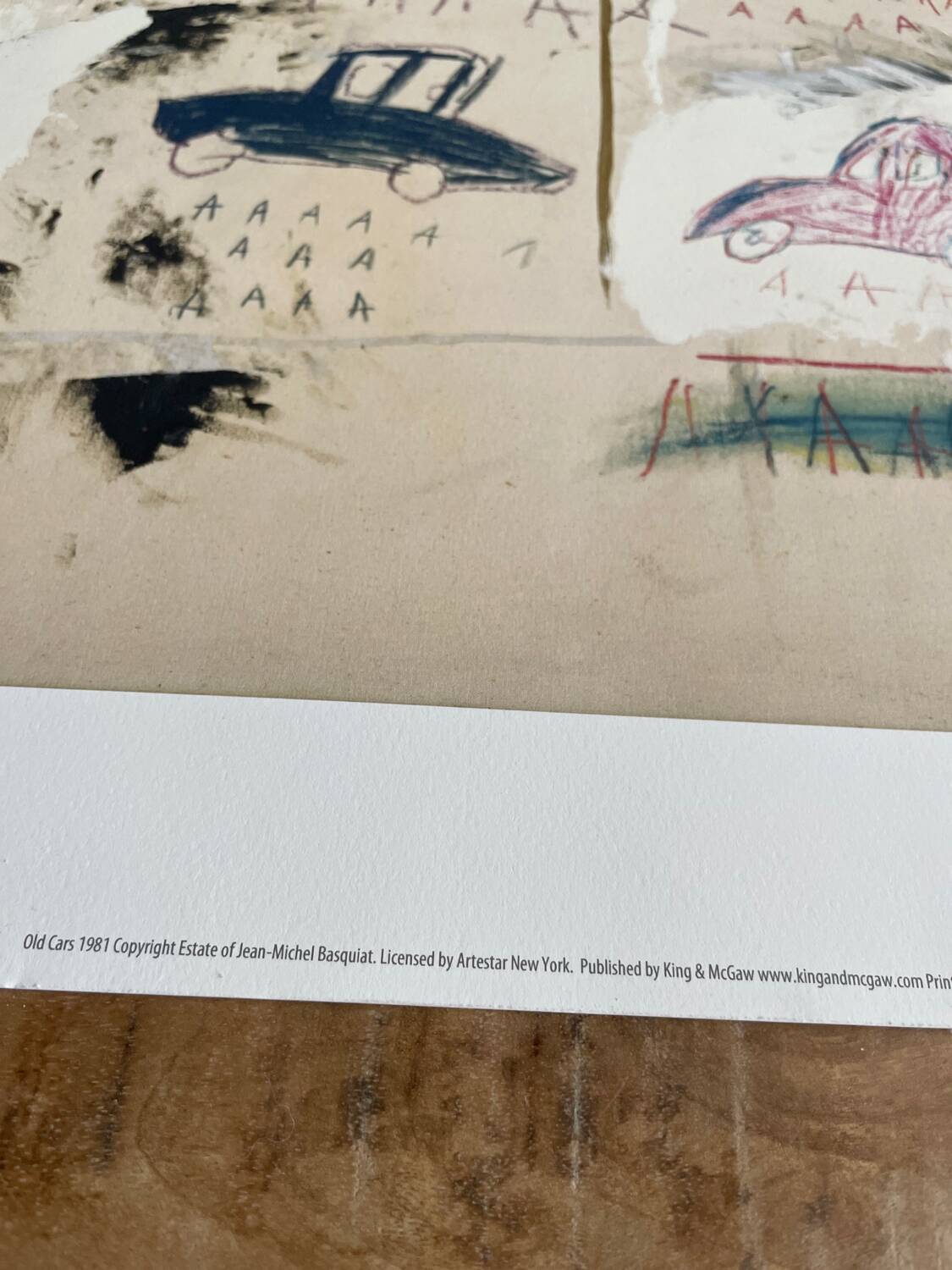 Jean michel basquiat, old cars 1981, sous licence artestar ny