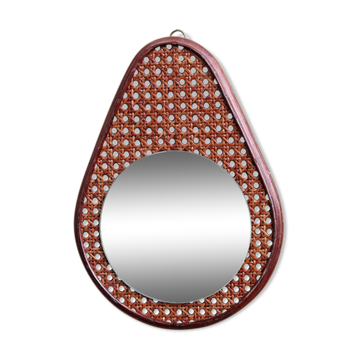 Miroir vintage, cadre en cannage