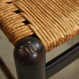 Chaise rustique en osier avec cadre en bois massif, 2 pièces