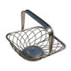 Vintage silver twisted metal basket – Foldable handle