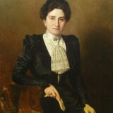 Portrait Adolphe Demange élègante aux gants 1899