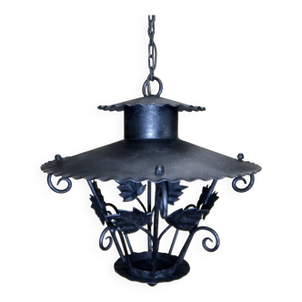 Suspension vintage en fer forgé