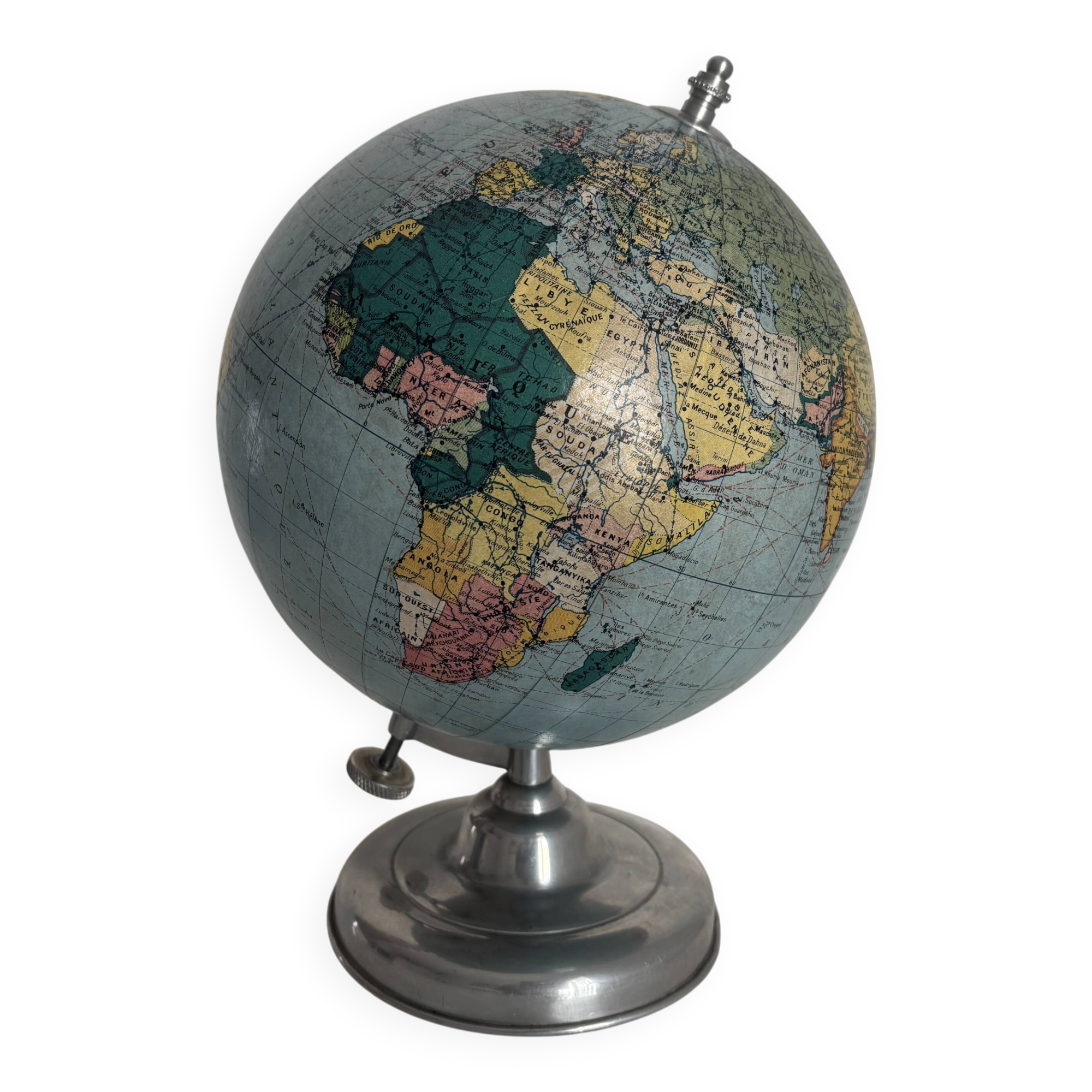 Vintage terrestrial globe 1947 Taride Paris - 29 cm