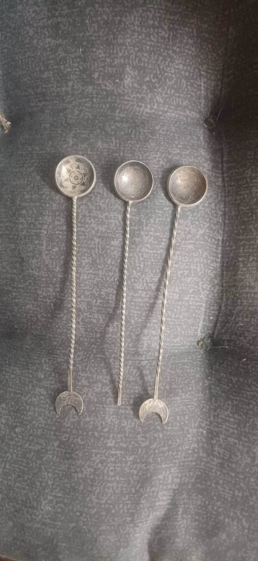 3 silver coffee spoons in Ottoman style*