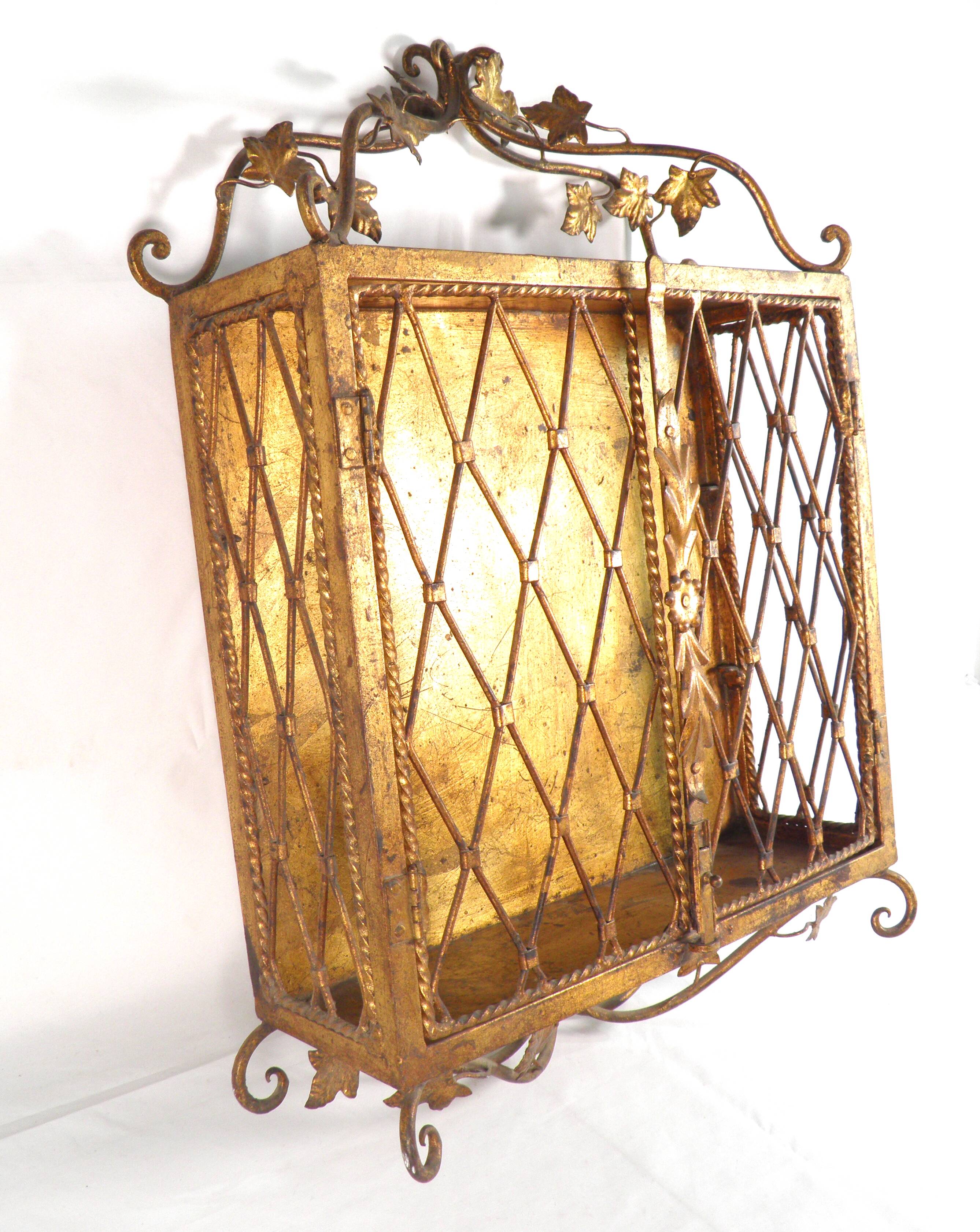 Decorative display case shelf in gilded metal 1940