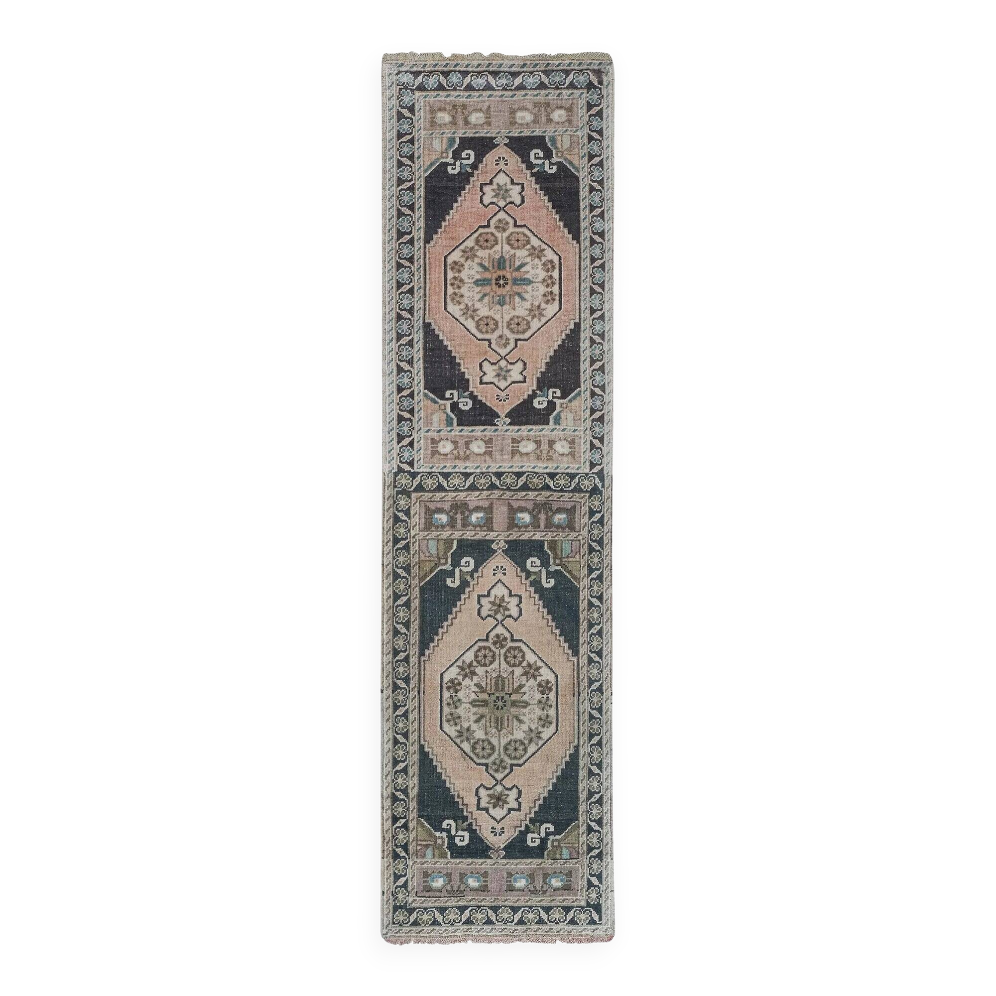 Vintage Turkish hallway rug 52x197 cm