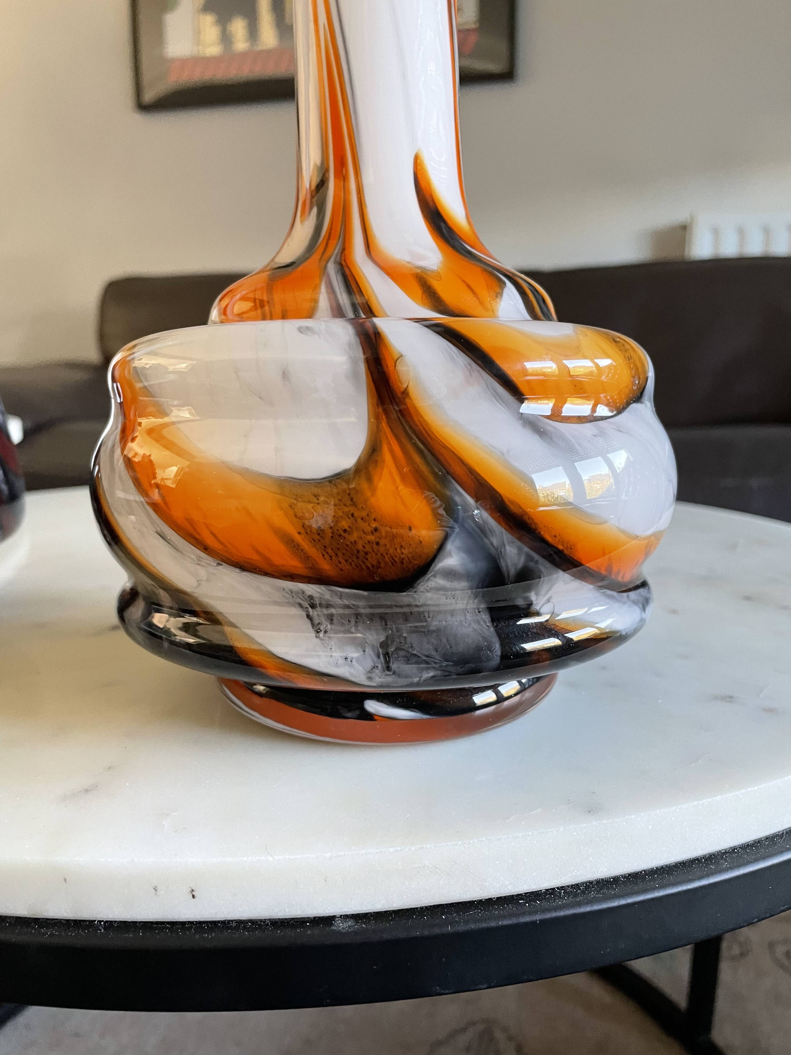Set of two vintage Murano vases in blown glass