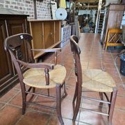 Fauteuil campagnard + chaise en chêne