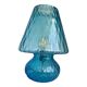 Light blue Murano-style glass with a balloton lamp.