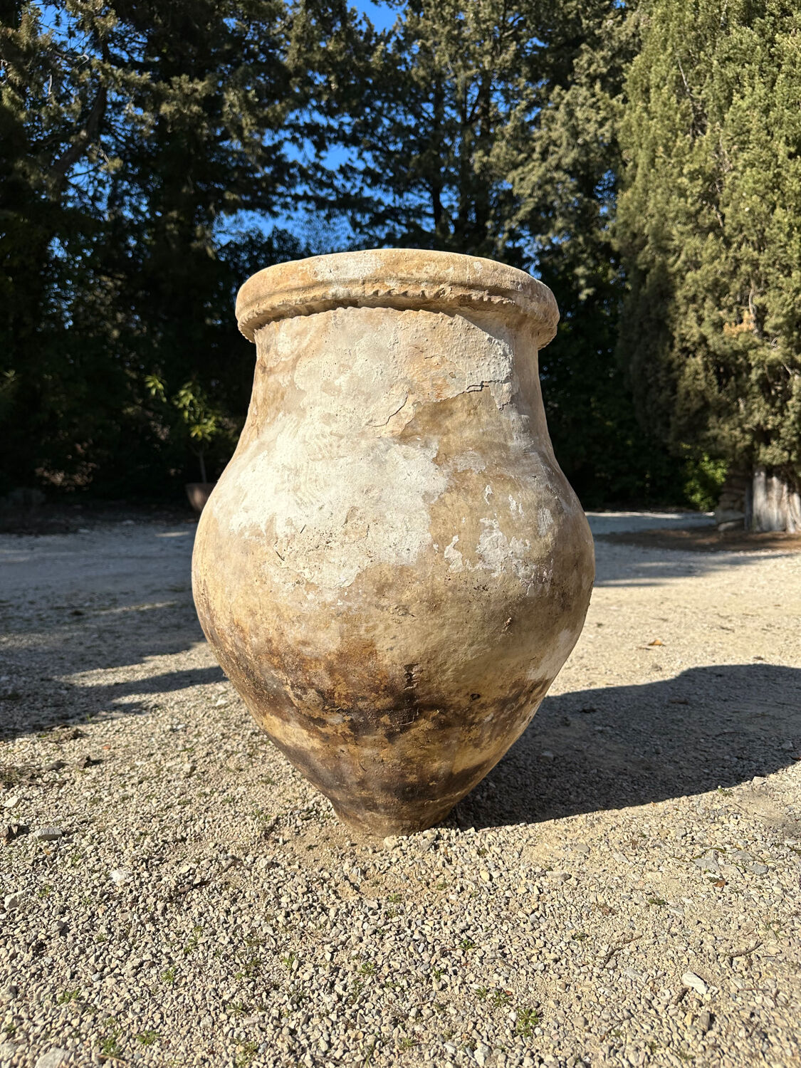 Ancient terracotta pottery jar