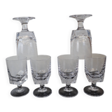 Set of 6 old white wine glasses in Sèvres Crystal Arezzo Model