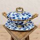 Vintage bonbonniere H. Bequet blue birds hand-painted
