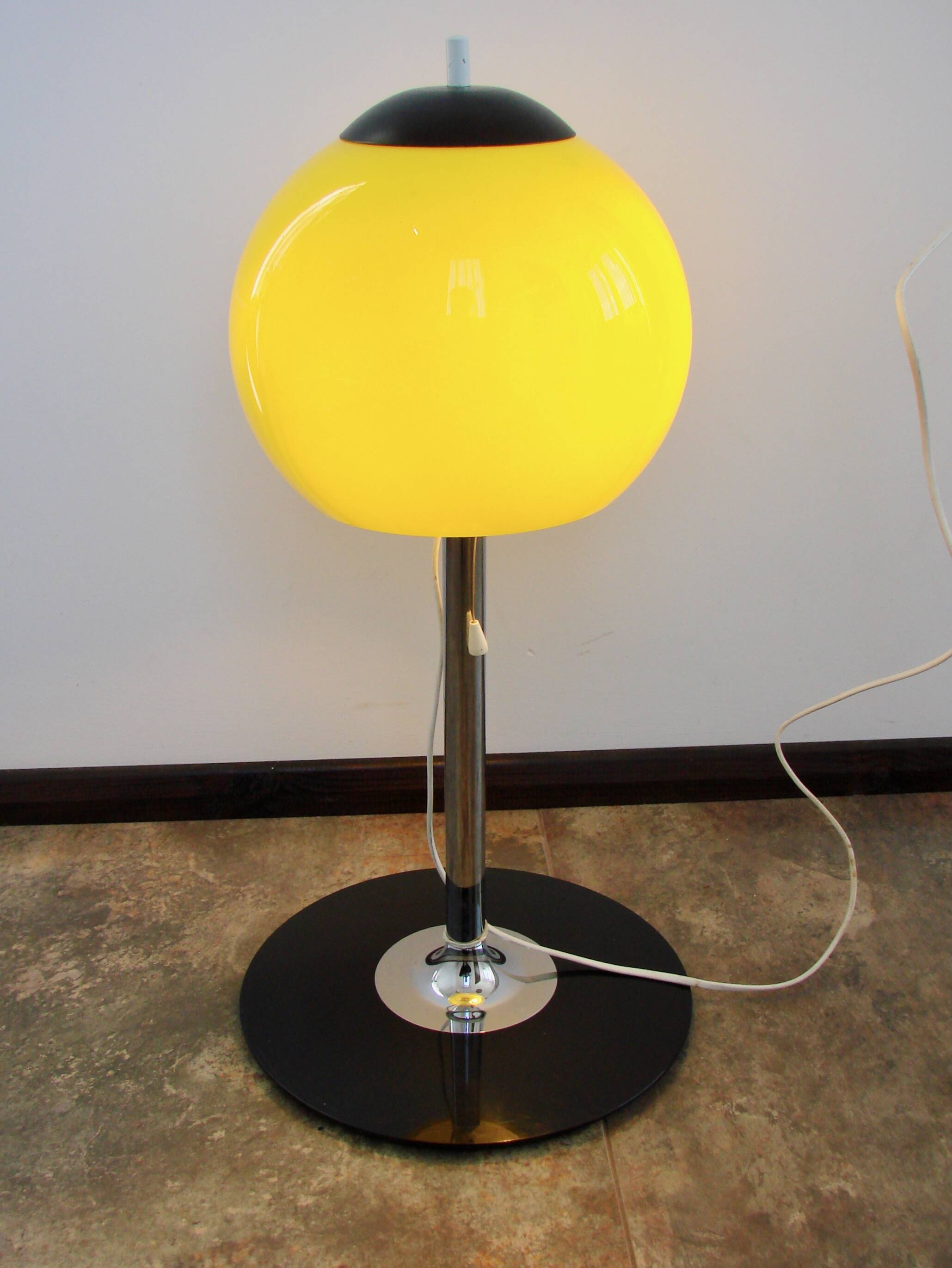 Space Age table lamp, 1970s, metal/glass/plastic, 62 cm