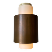 Opal Glass and Copper Plated Flush Mount Light by Staff, 1960s, Germany