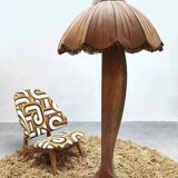 Midcentury Art-Deco wooden airplane propeller floor lamp