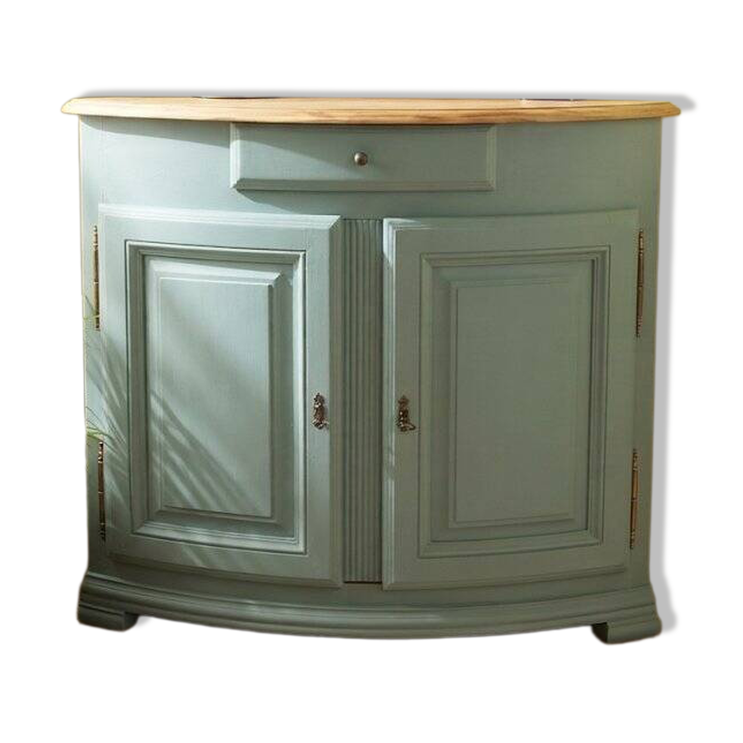 Louis XV Corner Cabinet Blue Neptune – Original Brass Fittings