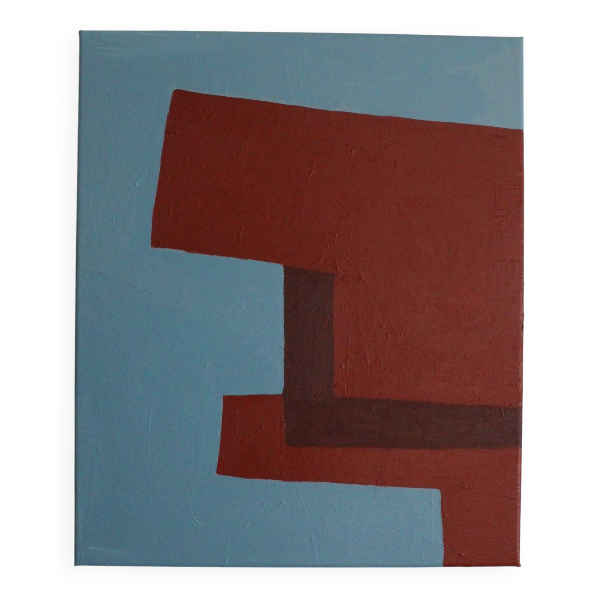 Minimalist canvas "structure in blue and red"