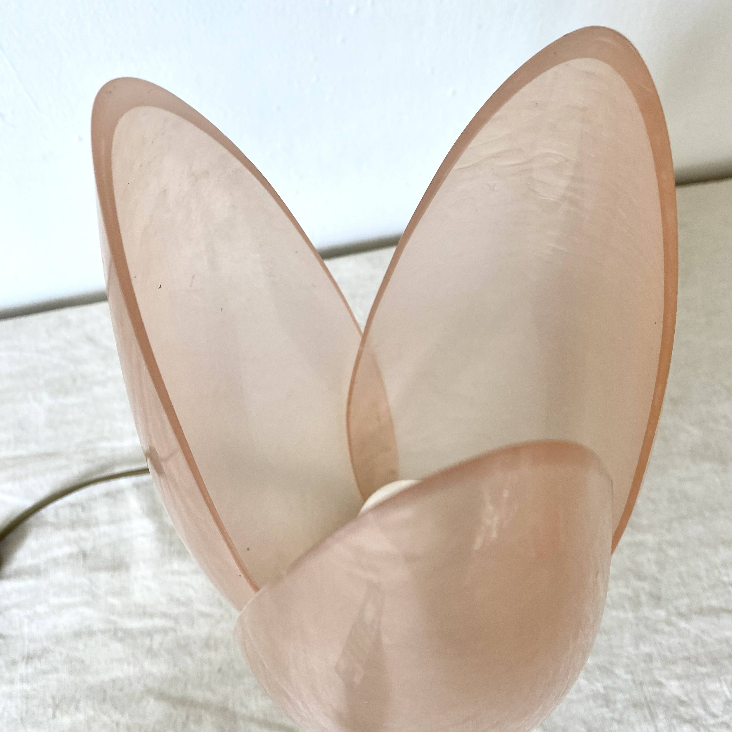Pink tulip lamp by Laurent Rougier, 70s-80s