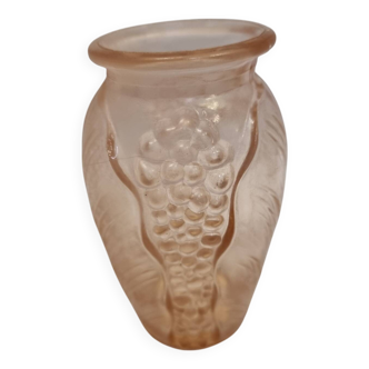 Vase Art deco, verre rosé