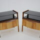 1960s pair of restored bedside tables, czechoslovakia
