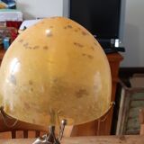 Art deco lamp golden metal and glass pate