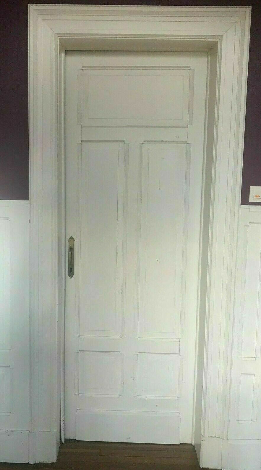 Patinated mahogany passage doors double-sided doors with frame and mouldings