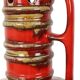 Large Red and Yellow Ceramic Lamp Base, Kil, Scandinavia, 51 cm