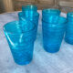 Series of 6 blue glasses