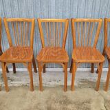 Série de 5 chaises bistrot Baumann signées anciennes
