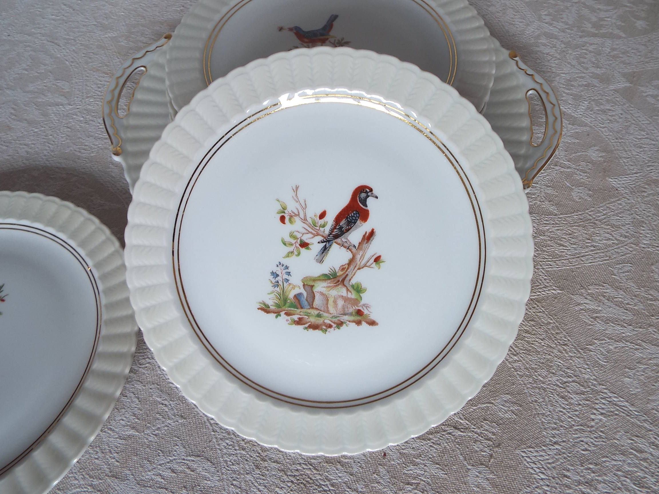 7 bird dessert plates