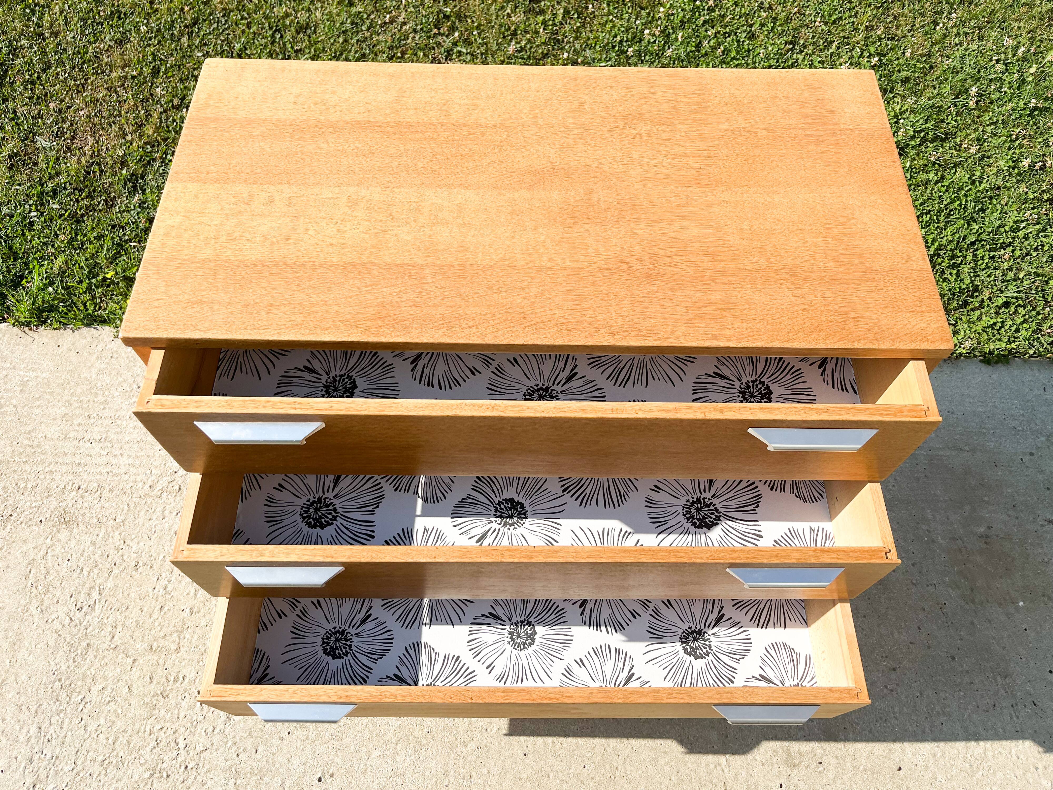 Chest of drawers with 3 drawers, metal base in the style of André Monpoix, 1960