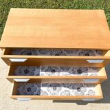 Chest of drawers with 3 drawers, metal base in the style of André Monpoix, 1960