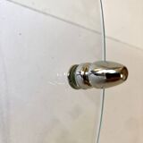 Cheese platter / server in glass and silver-plated metal